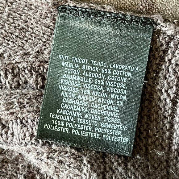 Knitted & Knotted Open Front Cardigan Long Line Cotton Cashmere Blend Purple Med - Picture 11 of 14